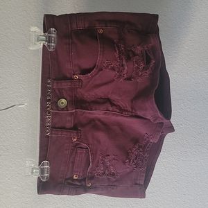 American Eagle Outfitters - Maroon Stretch Shortie - Size 2